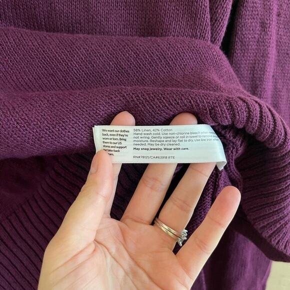 Eileen Fisher Plum Purple Round Neck Pullover Sweater XXS - Picture 6 of 6